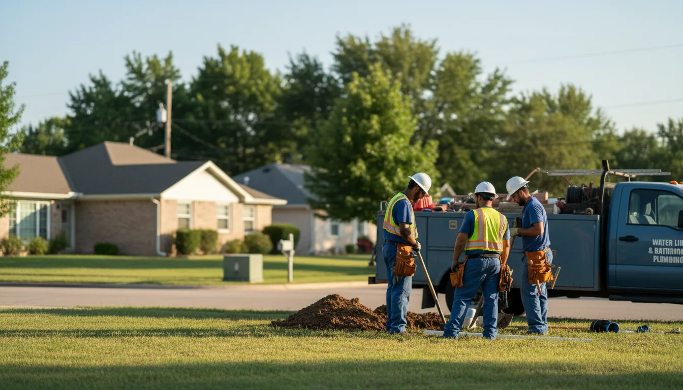 Residential water line and bathroom plumbing service in Sioux City, IA